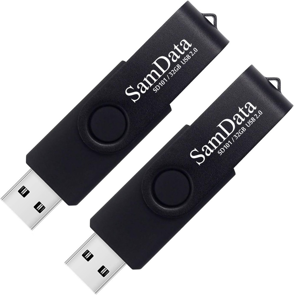 32GB USB Flash Drives 2 Pack Thumb Memory 32GB, Black 32GB*2