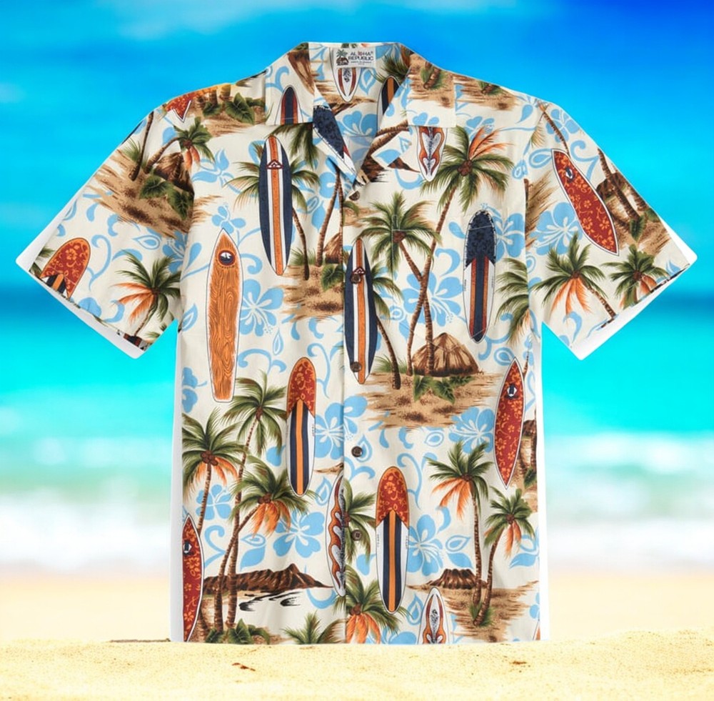 Aloha Republic Men’s Hawaiian Shirt US Size Summer Style New
