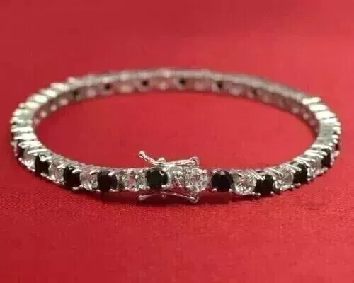 6Ct Round Cut Lab Created Diamond Women's Tennis Bracelet 14K White Gold Plated!