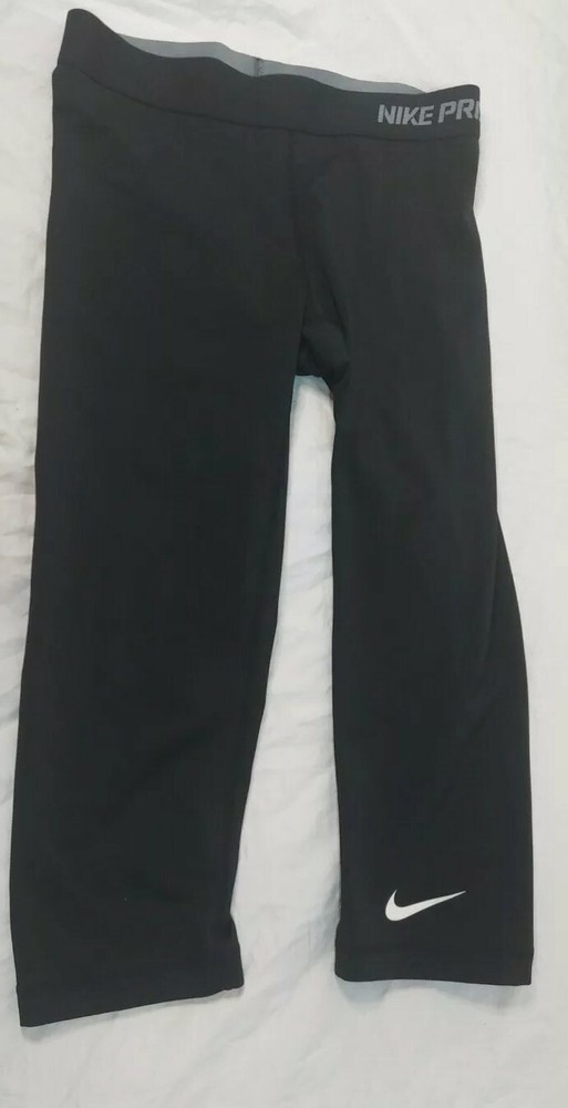 Nike Pro DRI-FIT Capri Leggings Women’s Small Black Athletic Activewear Pants