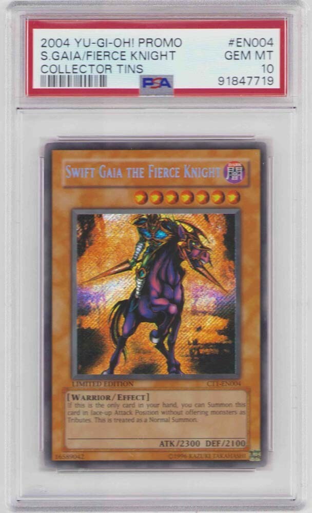 SWIFT GAEA FIERCE KNIGHT YUGIOH 1ST ED. HOLO #EN04 PSA #91847719 GEMMINT 10 2004