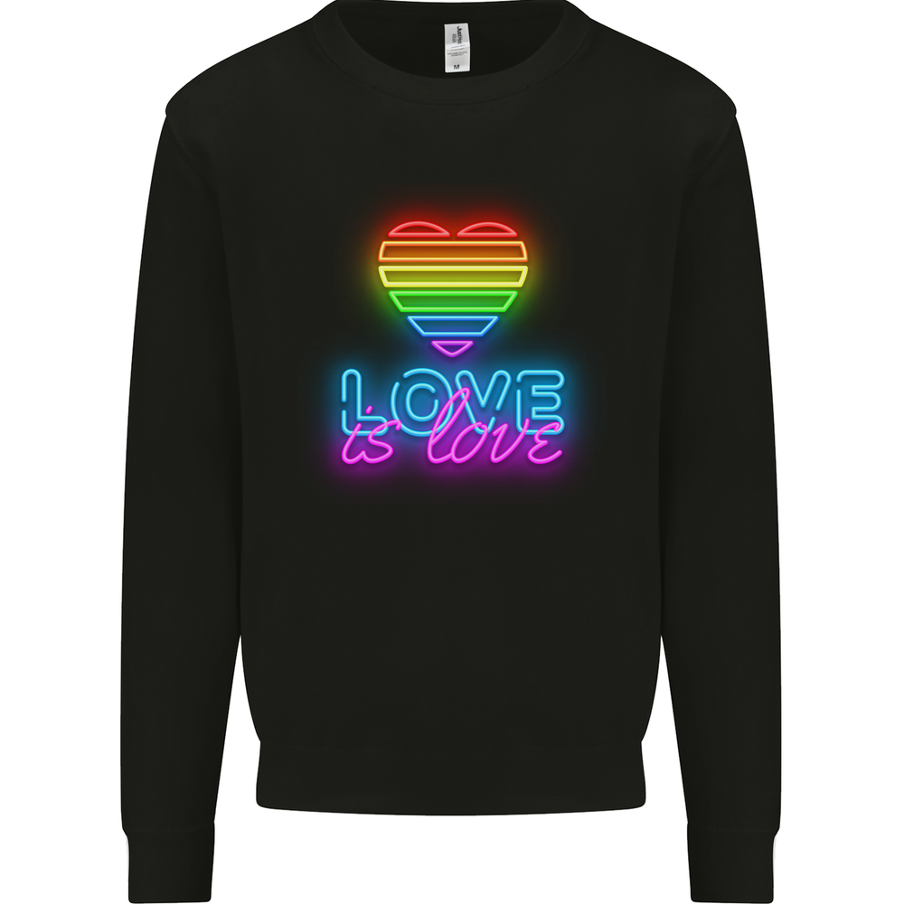 LGBT Love Is Love Gay Pride Day Awareness Mens Sweatshirt Jumper-image