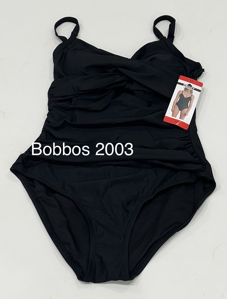 Dkny Women's One-Piece Swimsuit, Black, Size M
