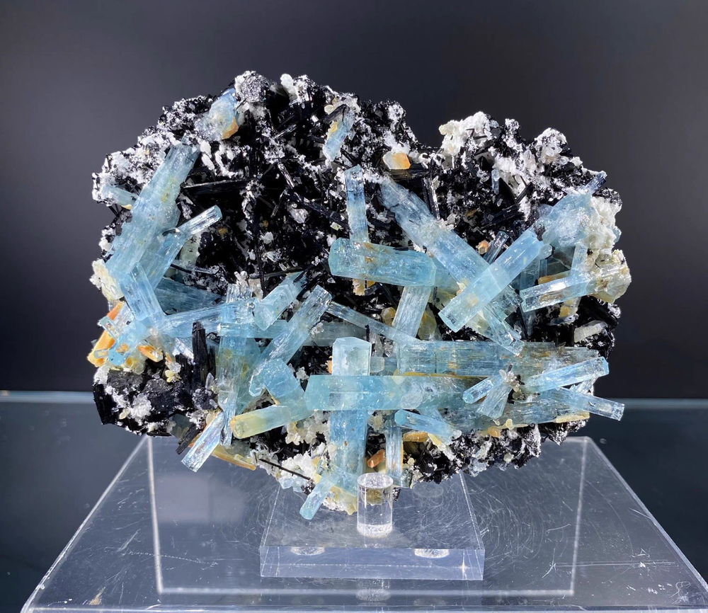 380g Rare Natural aquamarine cluster quartz Crystal Mineral Specimen Namibia