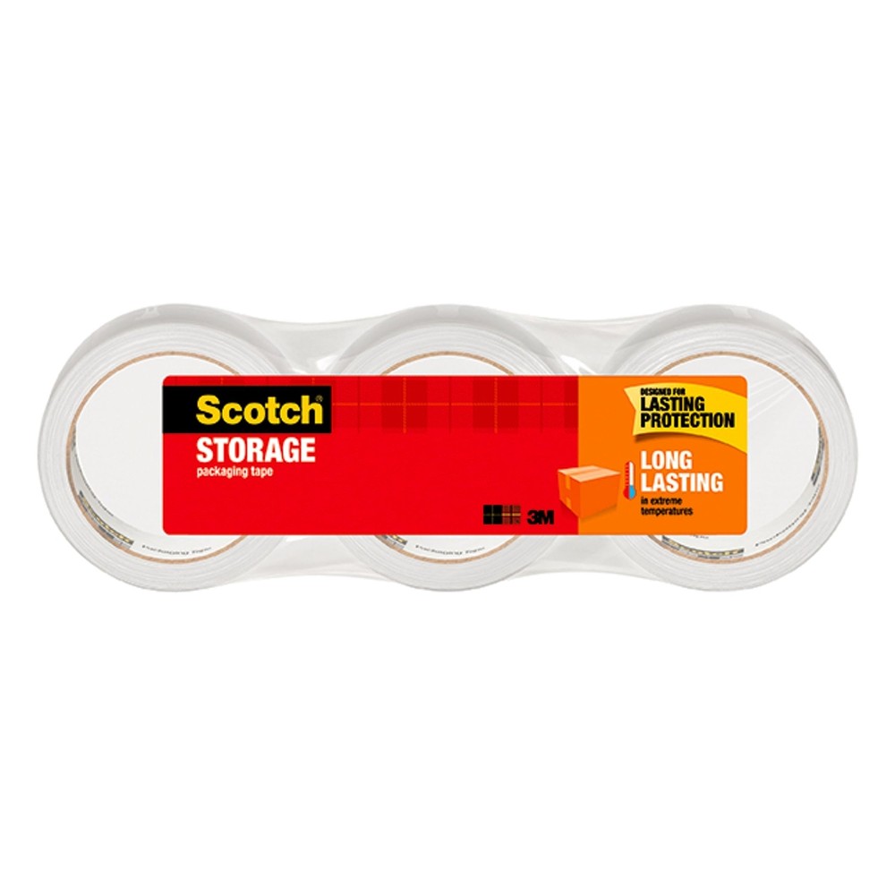 Scotch Long Lasting Storage Packing Tape, Clear, Storage Tape Seals Moving Bo...