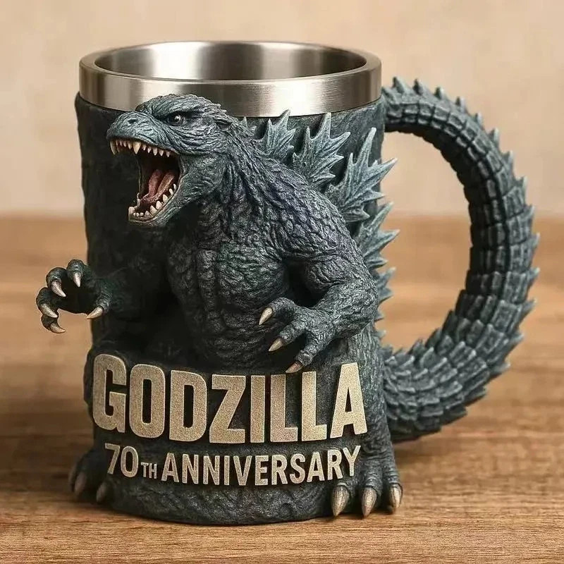 New Godzilla 70th Anniversary 3D Mug Beer Coffee Mug Gift Collectible