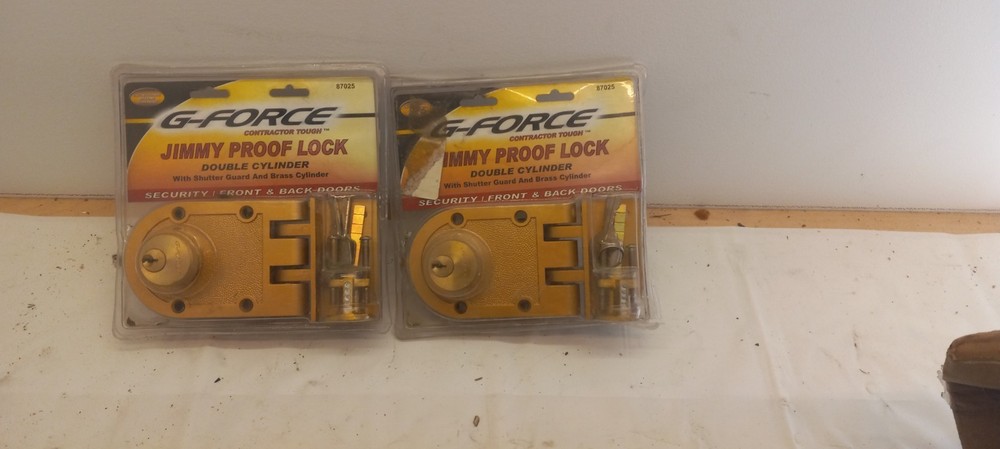 G-Force Jimmy Proof Double Cylinder Lock Set of 2