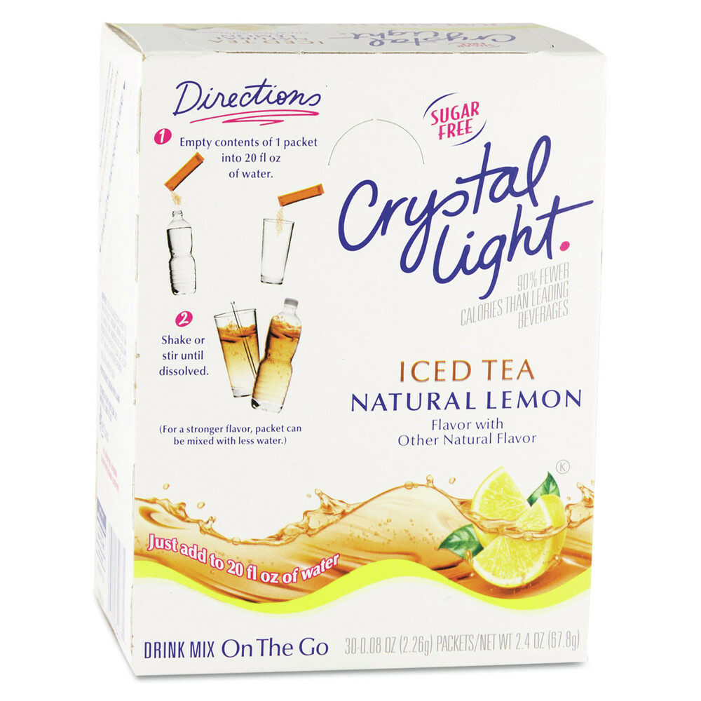 Crystal Light 757 On the Go .16 oz Iced Tea Packets - Natural Lemon (30/Box) New