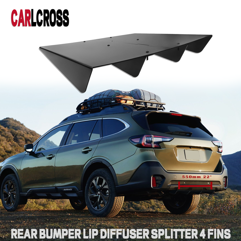22x20 Black Universal Rear Bumper Diffuser with 4 Fins for Mazda Subaru