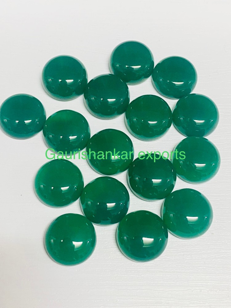 Green Onyx Round Cabochons Loose Gemstone 5x5 mm To 15x15 mm Calibrated Size DG