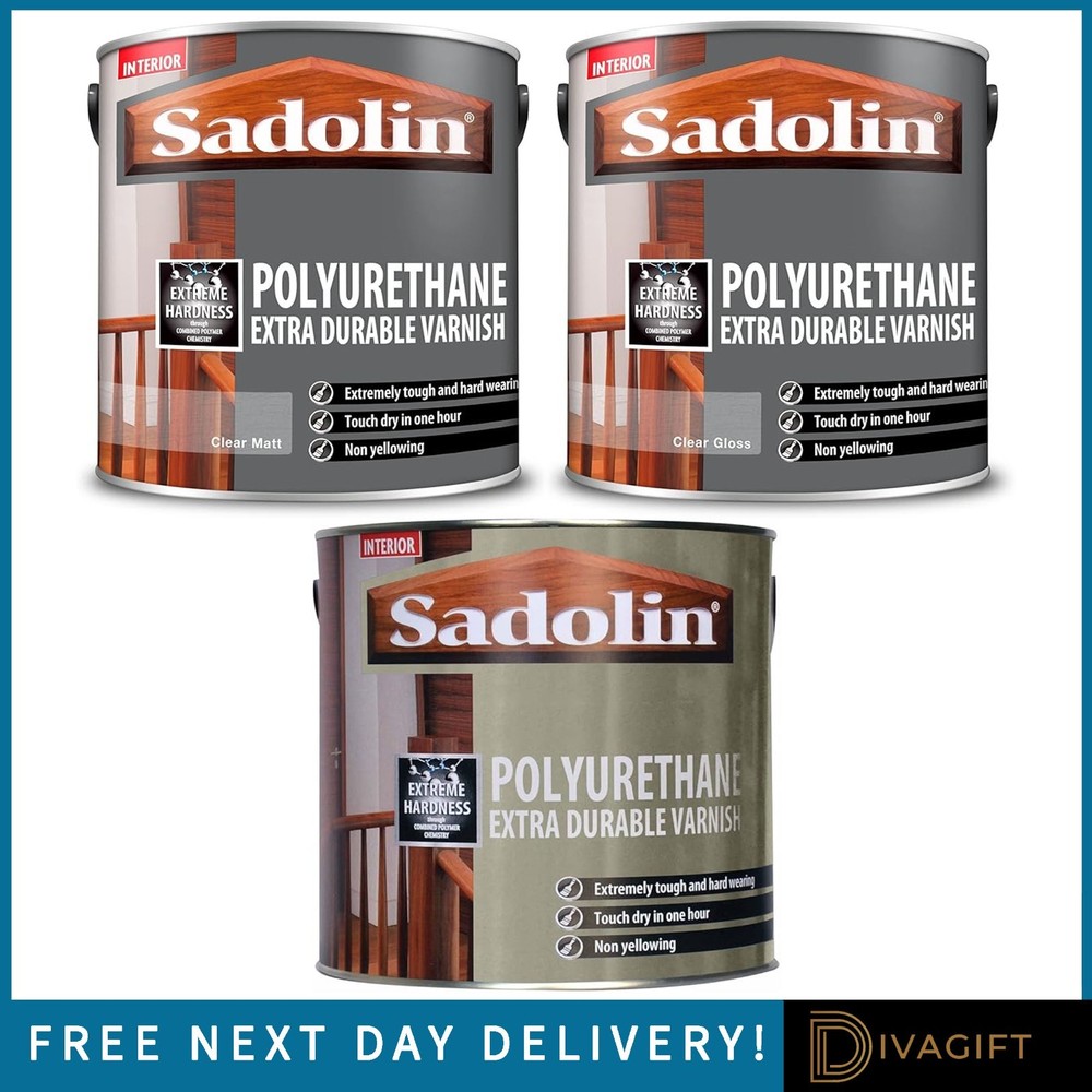 SADOLIN POLYURETHANE EXTRA DURABLE GLOSS SATIN MATT VARNISH EXTREME HARDNESS NEW