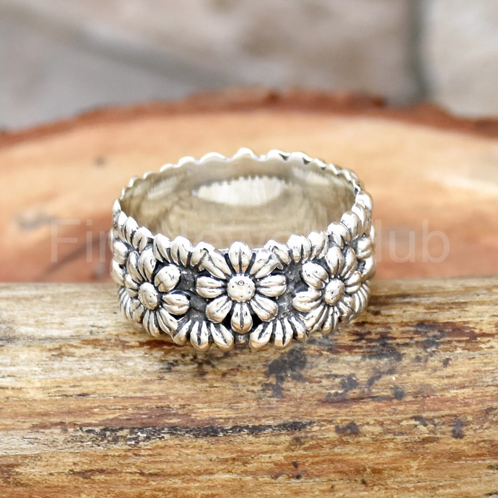 Flower Ring 925 Sterling Silver Women Ring Handmade Ring, Boho Ring, Dainty Ring