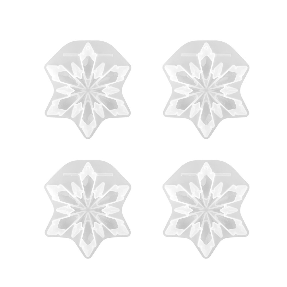 4-Star Snowflake Crystal Epoxy Resin Silicone Mold for DIY Christmas Pendant Craft