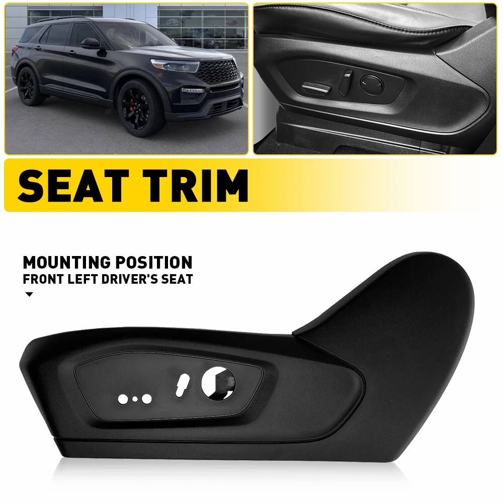 2020-24 Ford Explorer Left Front Driver Side LH Black Seat Trim Panel Shield