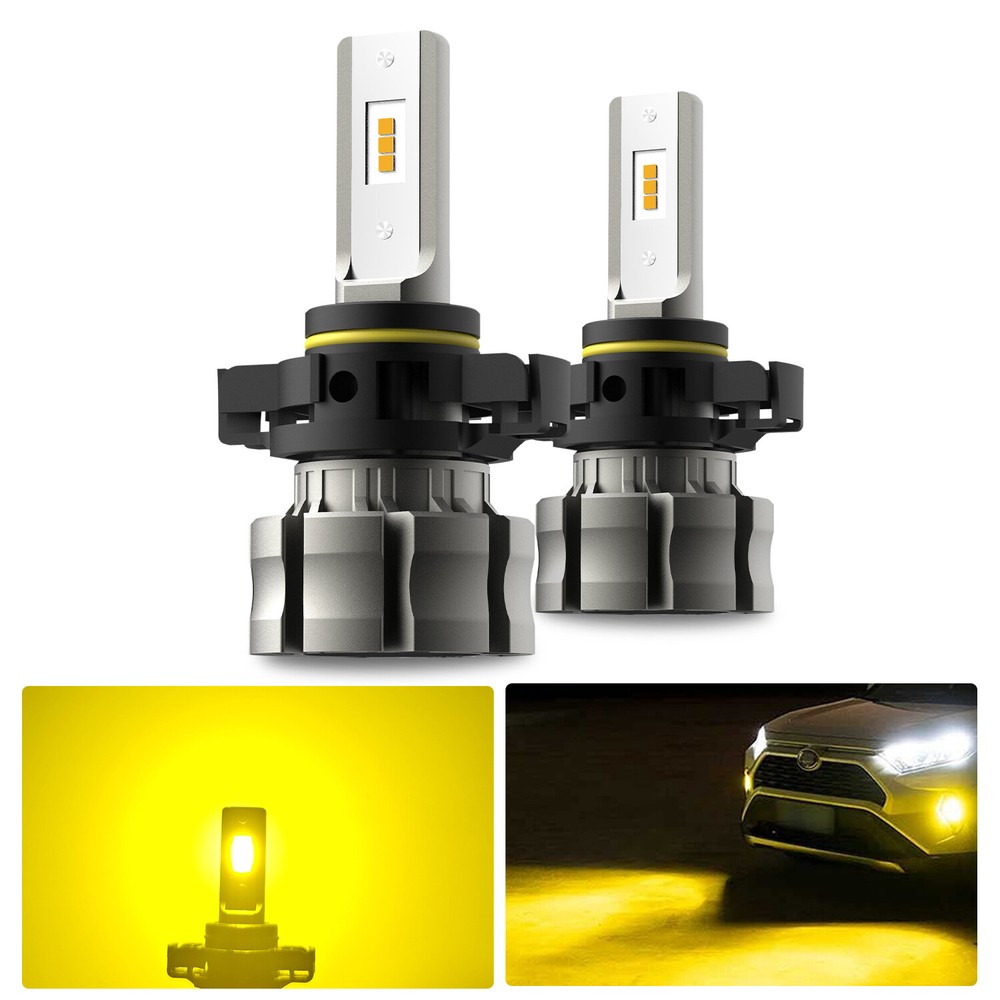 5202 US 5201 H16 Yellow LED Fog Driving Light Bulbs High Lamp Power Super Bright