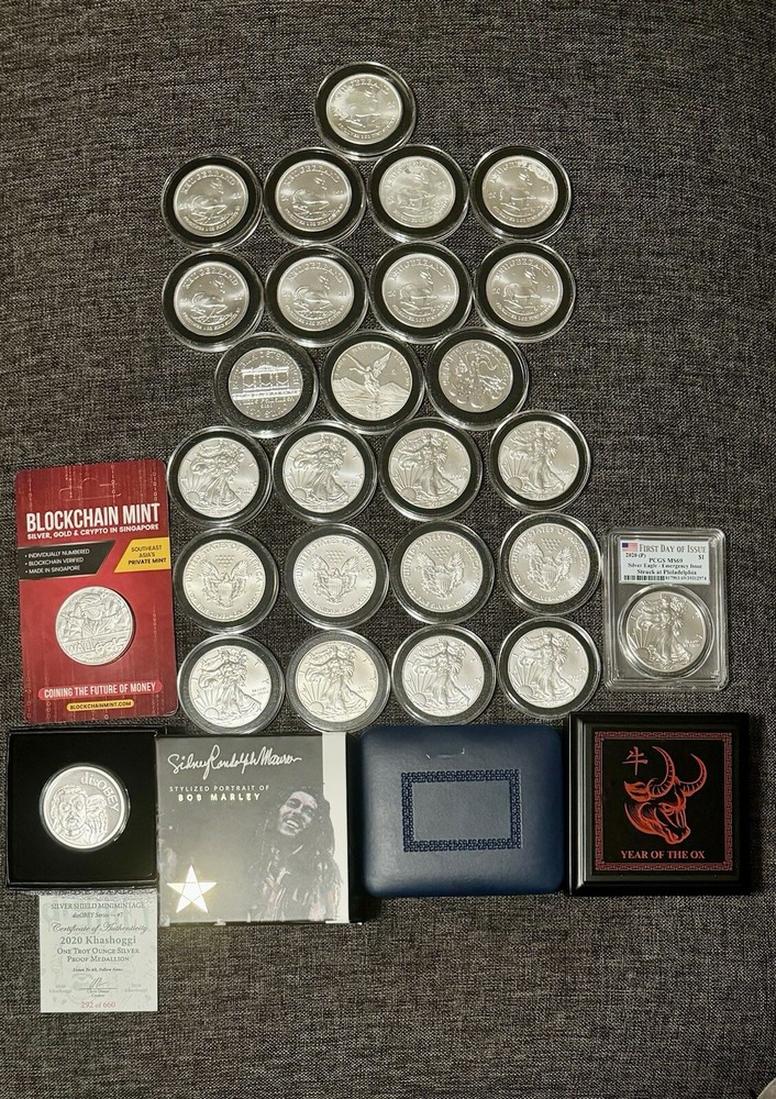 FINE SILVER  Coins. Bullion Collection Lot. Precious metals collectibles.