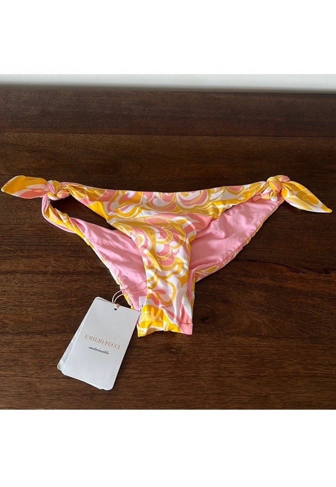 Emilio Pucci Women's Printed Bikini Bottoms, Size XS Tie Side