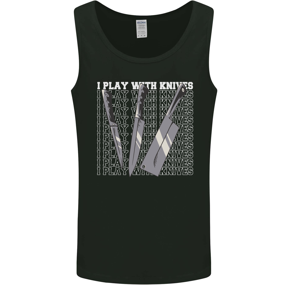 Chef I Play With Knives Mens Vest Tank Top