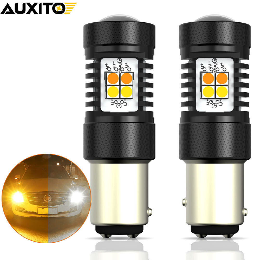AUXITO 1157 Switchback LED Front Turn Signal Parking DRL Light Bulbs Dual Color