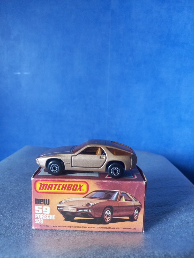 Matchbox Superfast No. 59 Porsche 928 Gold / Caramel Interior / Gloss Black Base