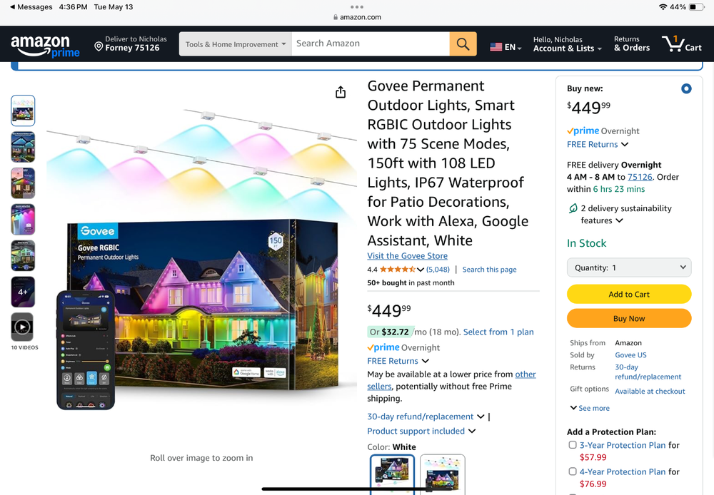 Govee 150ft Permanent Outdoor White Lights for Home & Garden