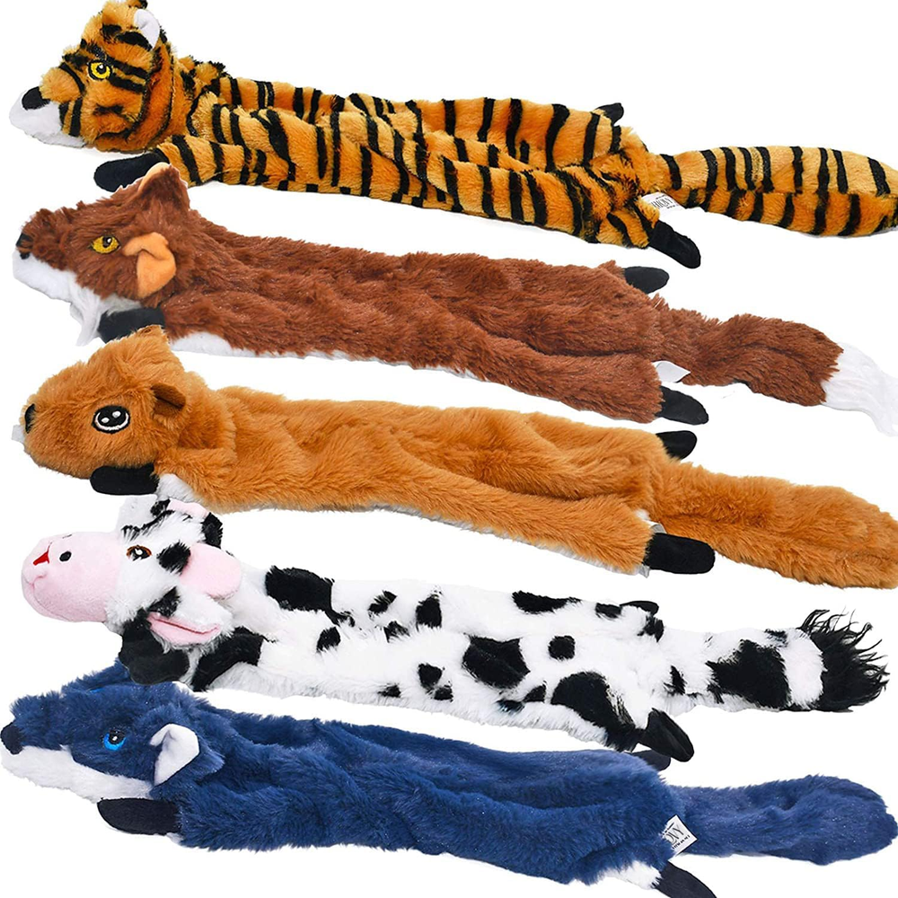 Dog Squeaky Toys 5 Pack, Pet Toys Crinkle Dog Toy No Stuffing Animals Dog Plush