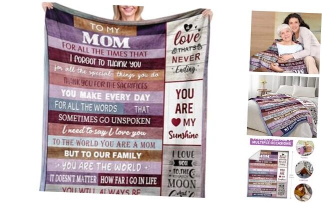 Gift for Mom, Mom Birthday Gifts, Mom Gift Blanket, Mom Gift 50