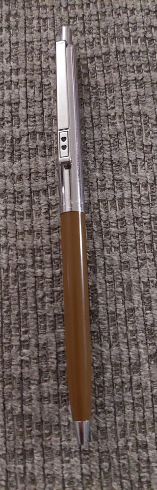 PAPER MATE Profile Slim Grip Ballpoint Pen Brown-Chrome Barrel Made In USA 1980s