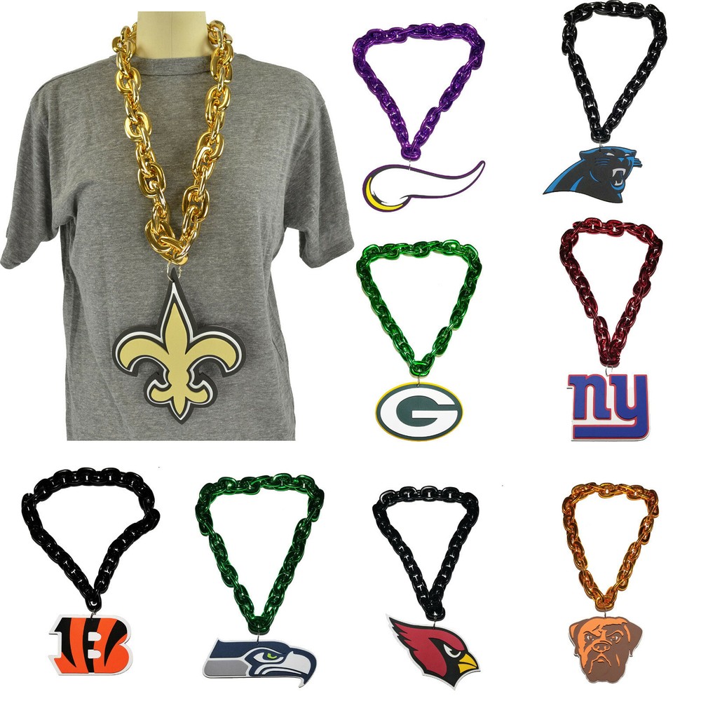 New NFL PICK YOUR TEAM Fan Chain Necklace Foam
