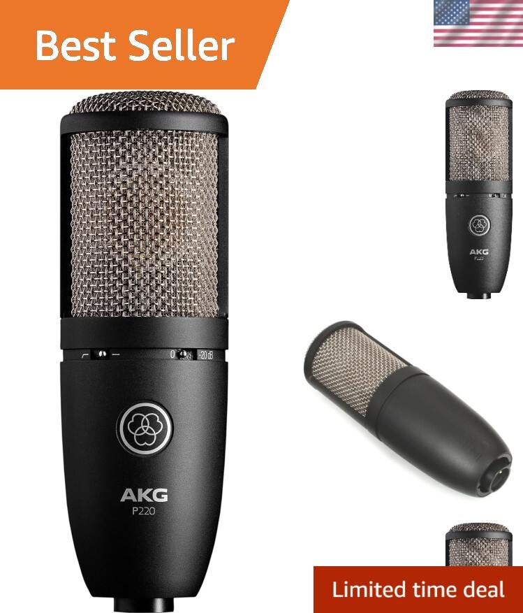 Vocal Condenser Microphone, XLR, Black, 6.00 x 8.00 x 12.00