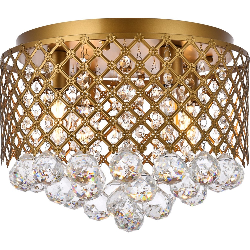 Tully Brass Flush Mount Ceiling Light Ld5010f13br by Living District