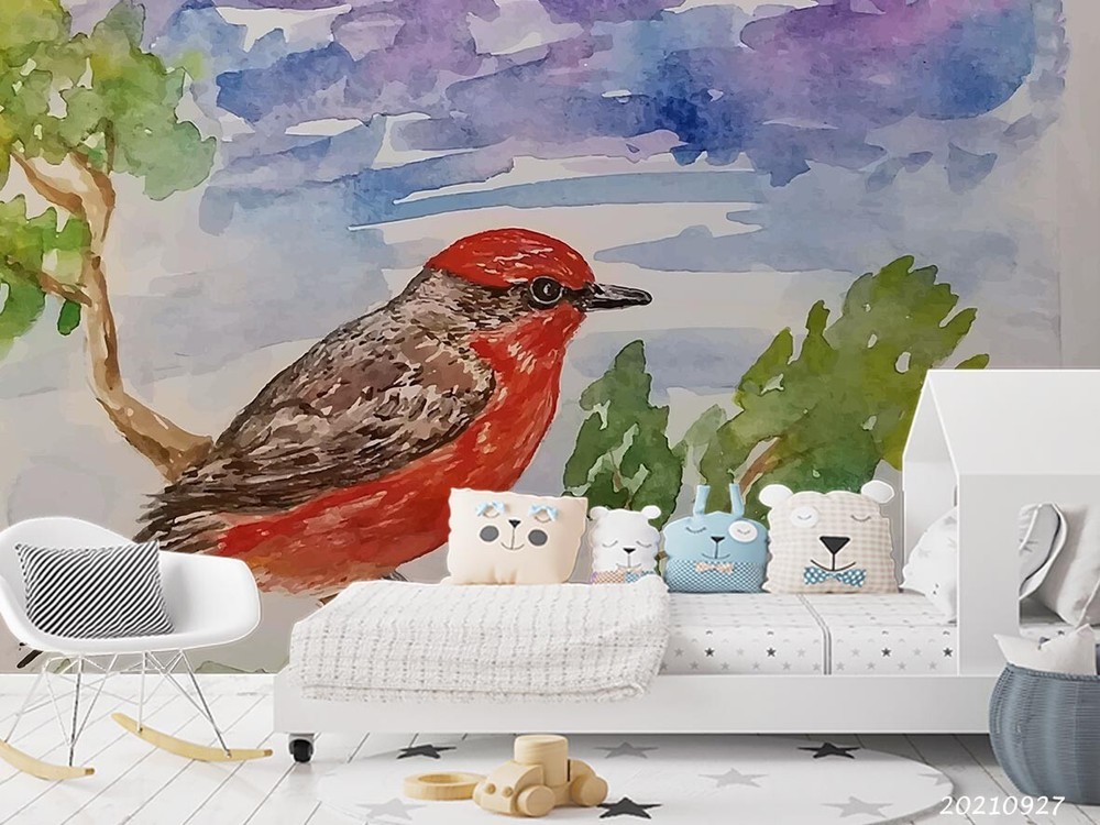 3D Bird Scenery Oil Painting Wall Murals Wallpaper Murals Wall Sticker 102