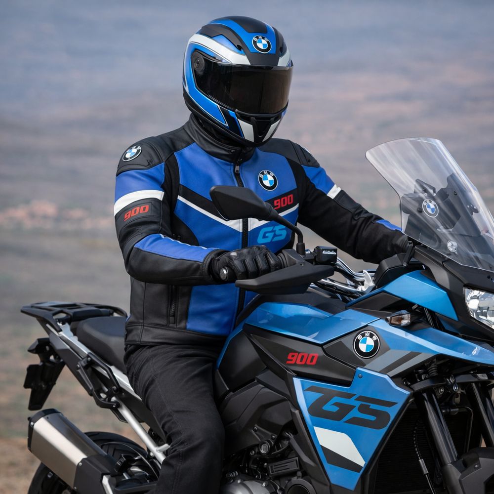 BMW Motorrad Red Racing Motorcycle CE Armored Biker Genuine Leather Jacket