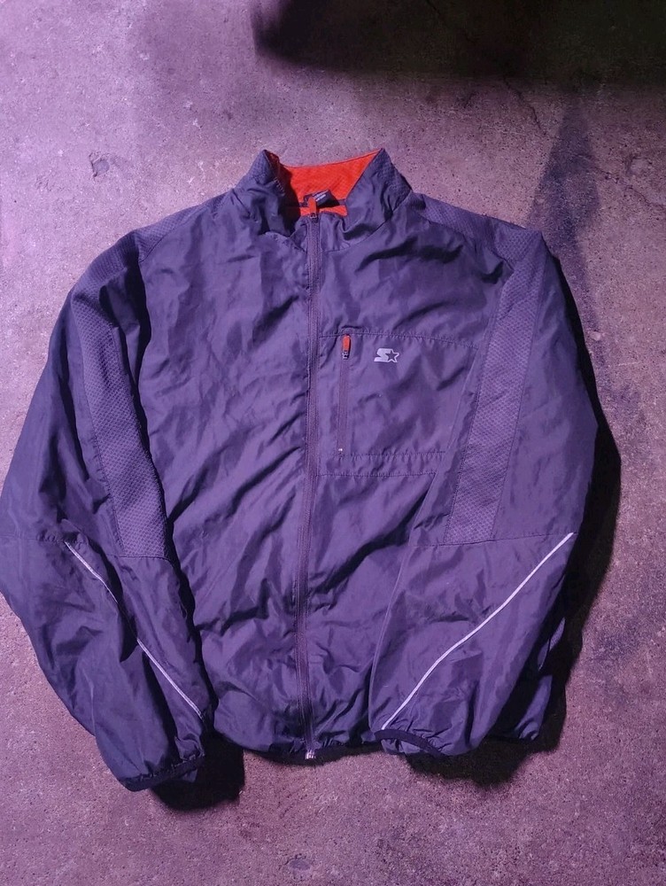 Vintage STARTER Black Windbreaker Jacket Men's Size 2XL (50-52)