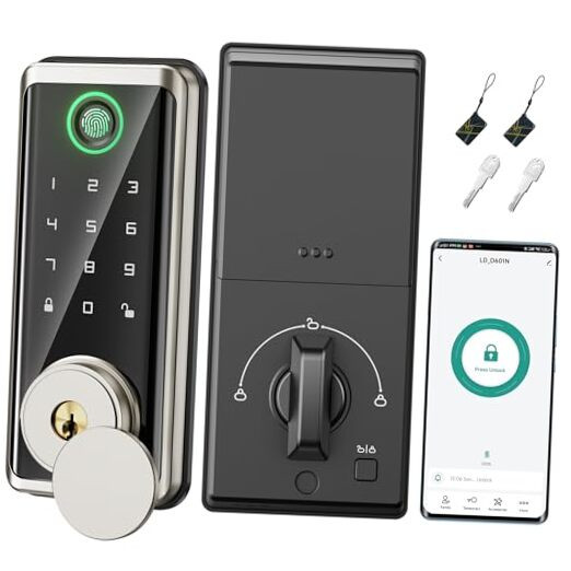 Smart Keyless Entry Door Lock with Auto Lock & Remote Key Fobs  