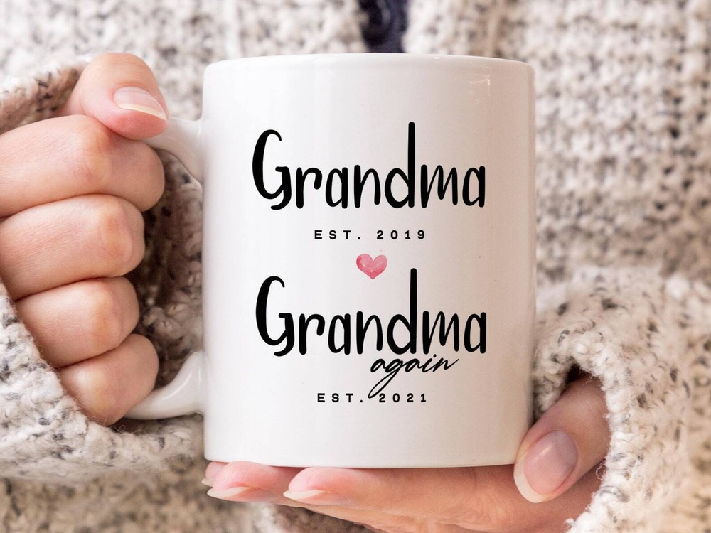 Grandma Est 2021 Coffee Mug Pregnancy Announcement Coffee Mug Custom Gift To
