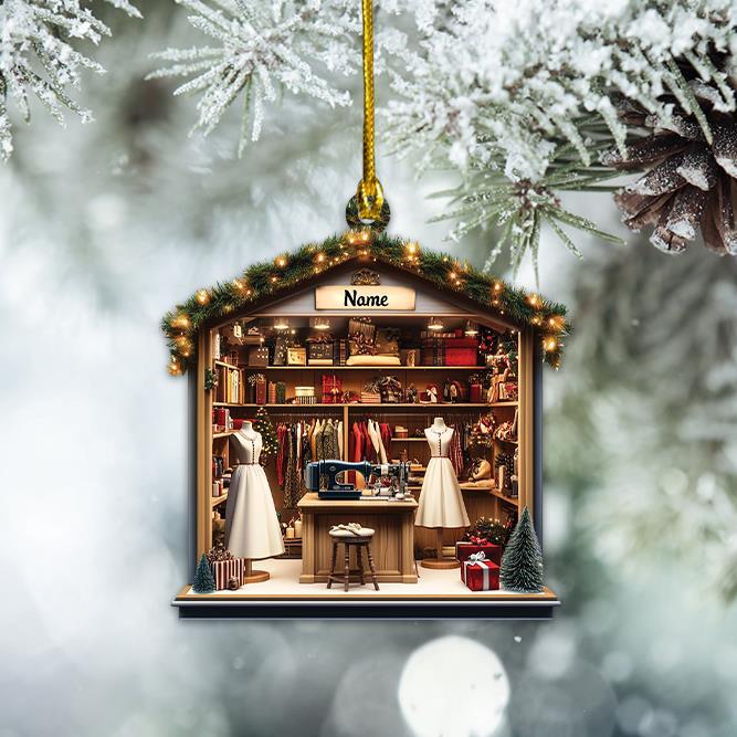Tailor Shop Christmas Ornament  Sewing Ornament  Tailor Christmas Ornament Gift
