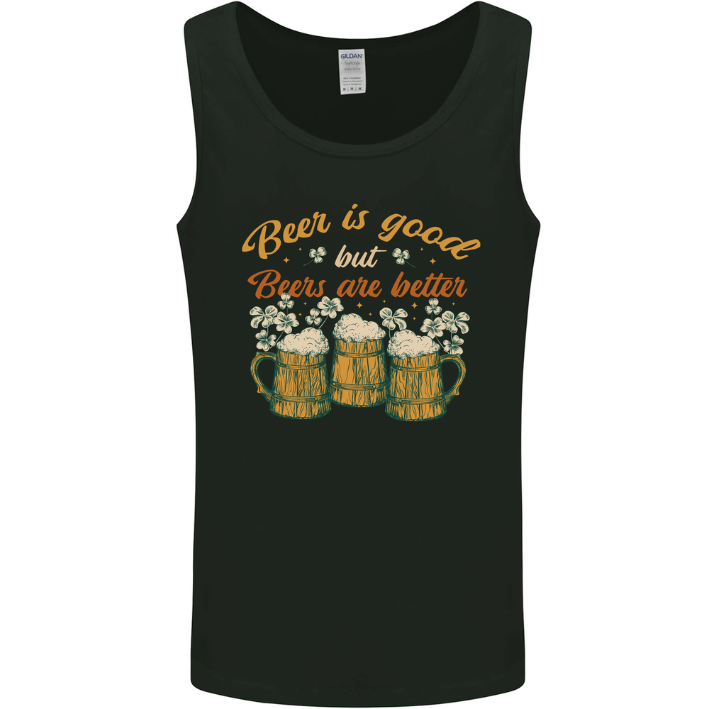 Beer is Good Beers are Better Funny Alcohol Mens Vest Tank Top
