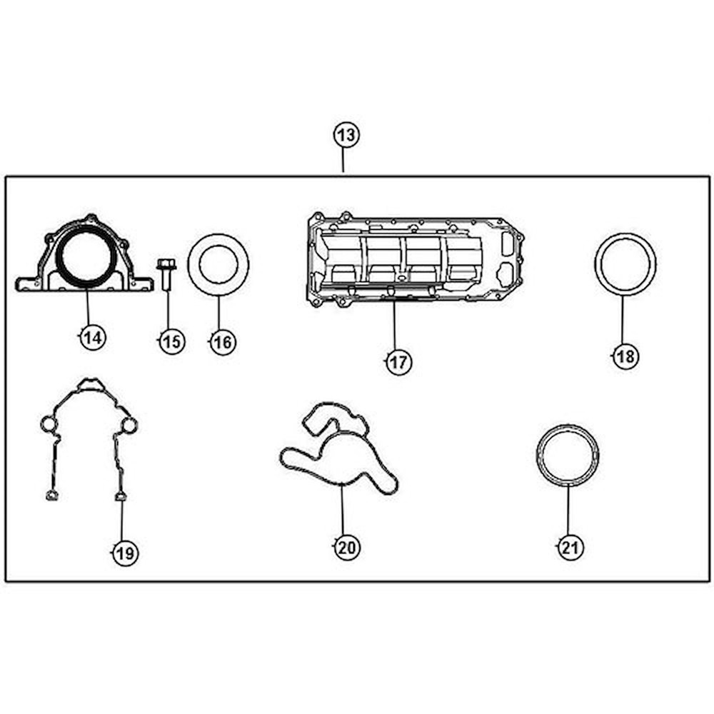 Mopar Accessories 05135457AF Lower Gasket Set 2006-12 5.7L Hemi Car 2010-12 5.7L