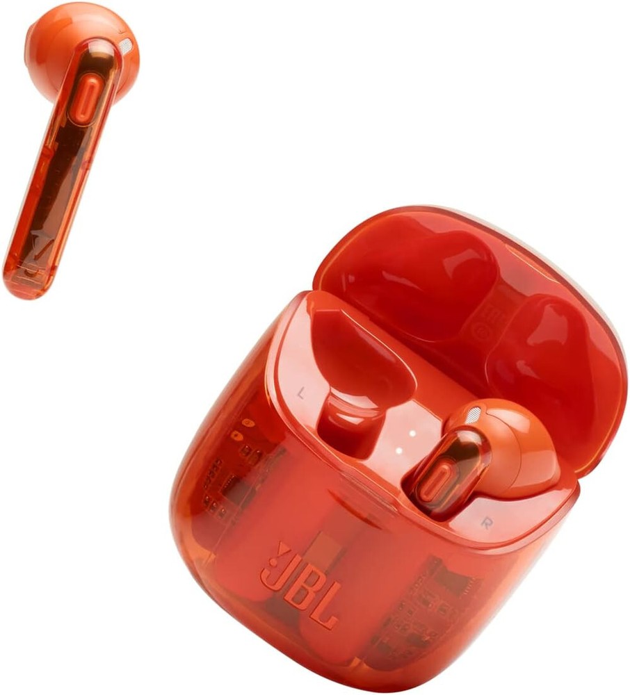 JBL - Tune 225TWS - True Wireless Bluetooth Earbuds - Orange Clear - JBLT225TWS