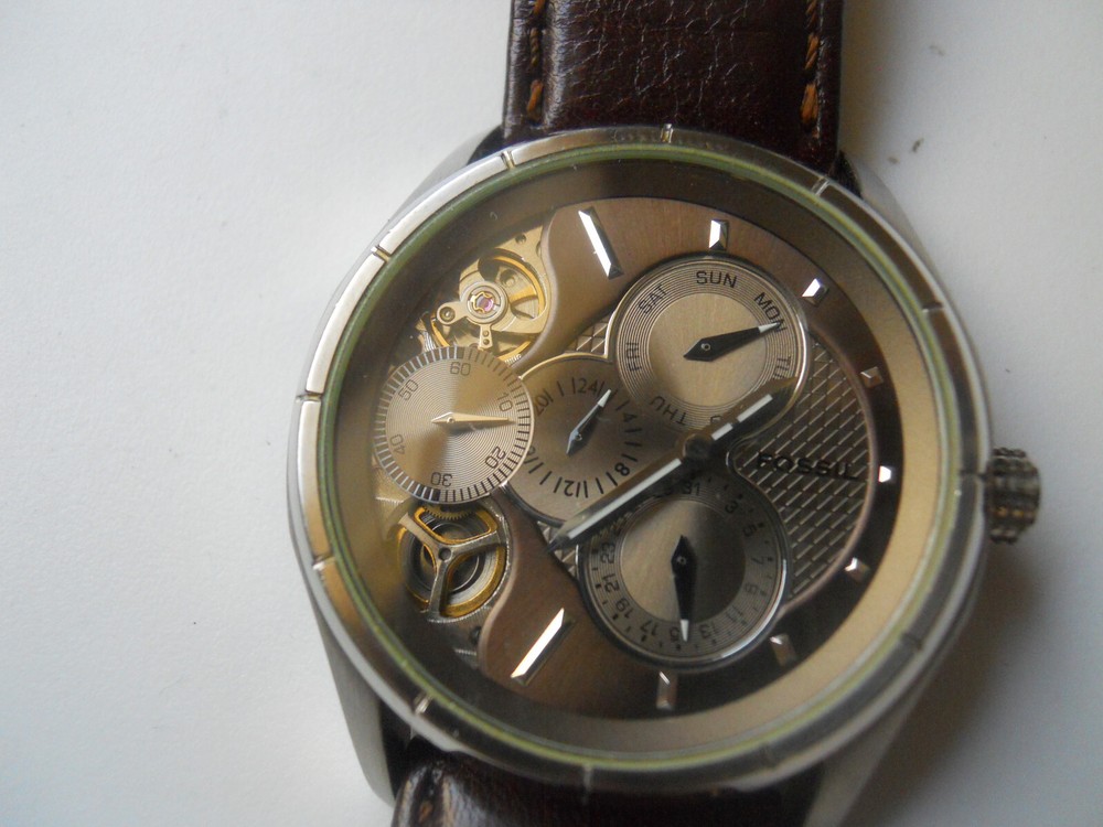 Fossil Twist Automatic Men's Brown Leather Band Watch ME-1020