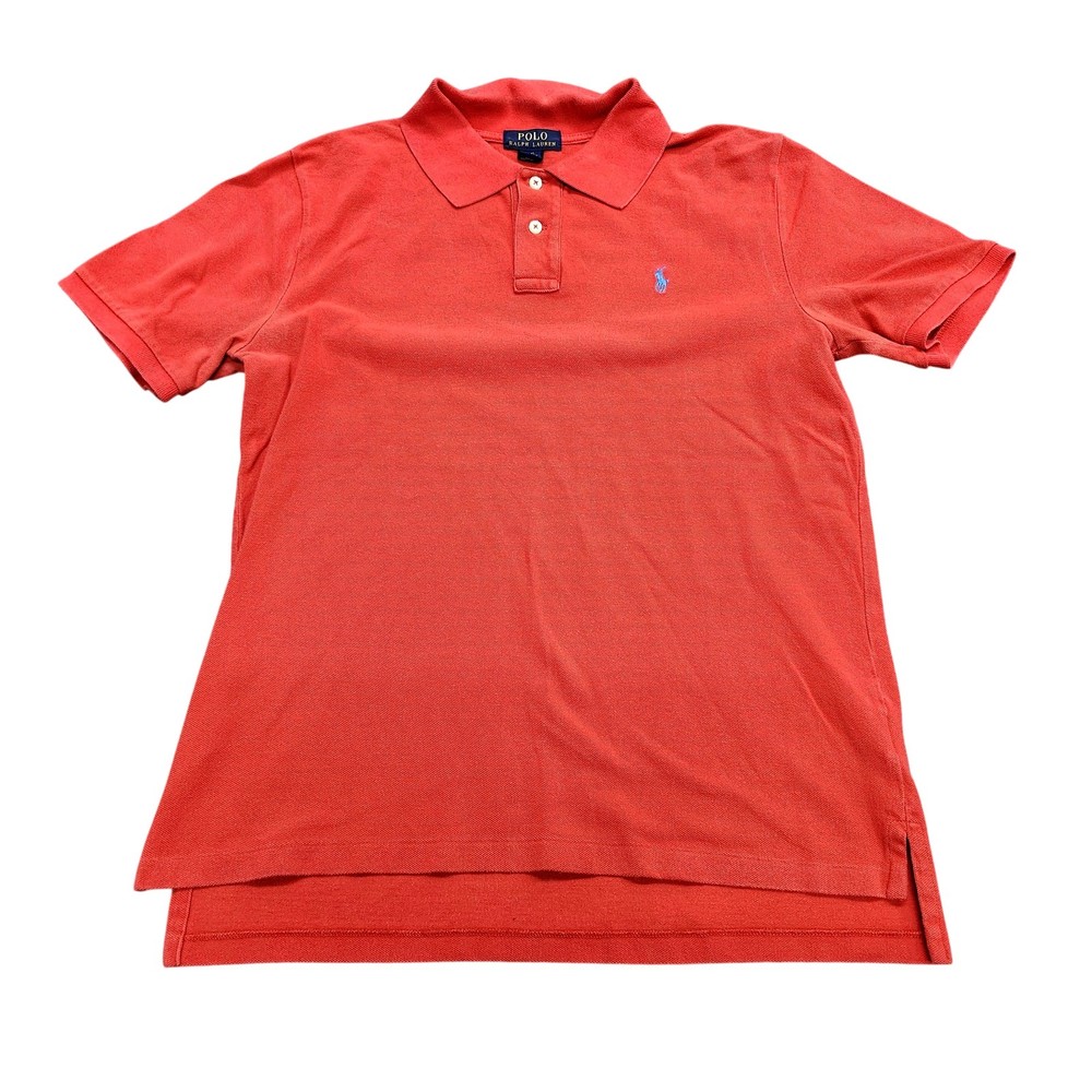 Polo Ralph Lauren Polo Shirt Boys XL 18-20 Orange Short Sleeve Logo Pique