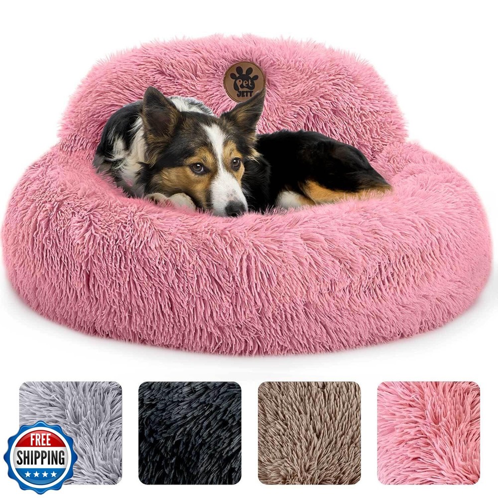 Calming 30-Inch Round Anti-Slip Washable Medium Dog Bed by PetJett