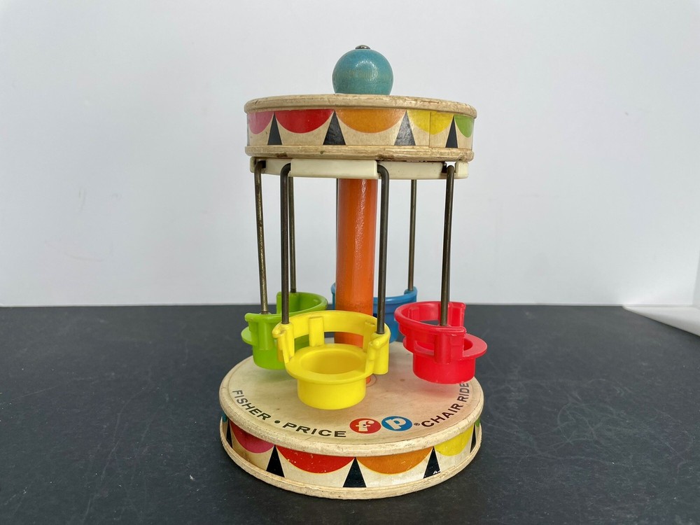 Vintage Fisher-Price Merry Go Round Chair Ride Flying Swings 1960s