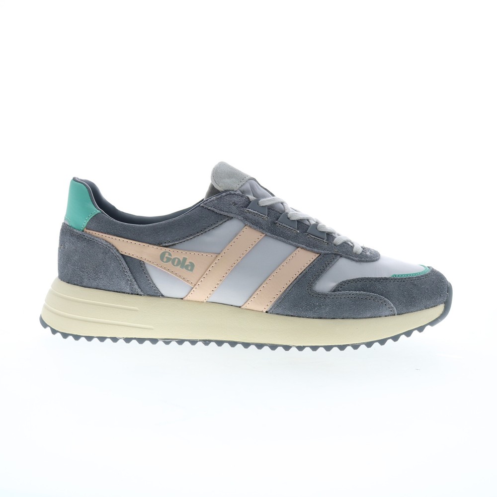 Gola Chicago CLB340 Womens Gray Suede Lace-Up Casual Sneakers