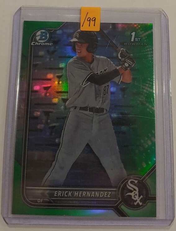 2022 Bowman Chrome #BCP-181 Erick Hernandez Prospects Green /99
