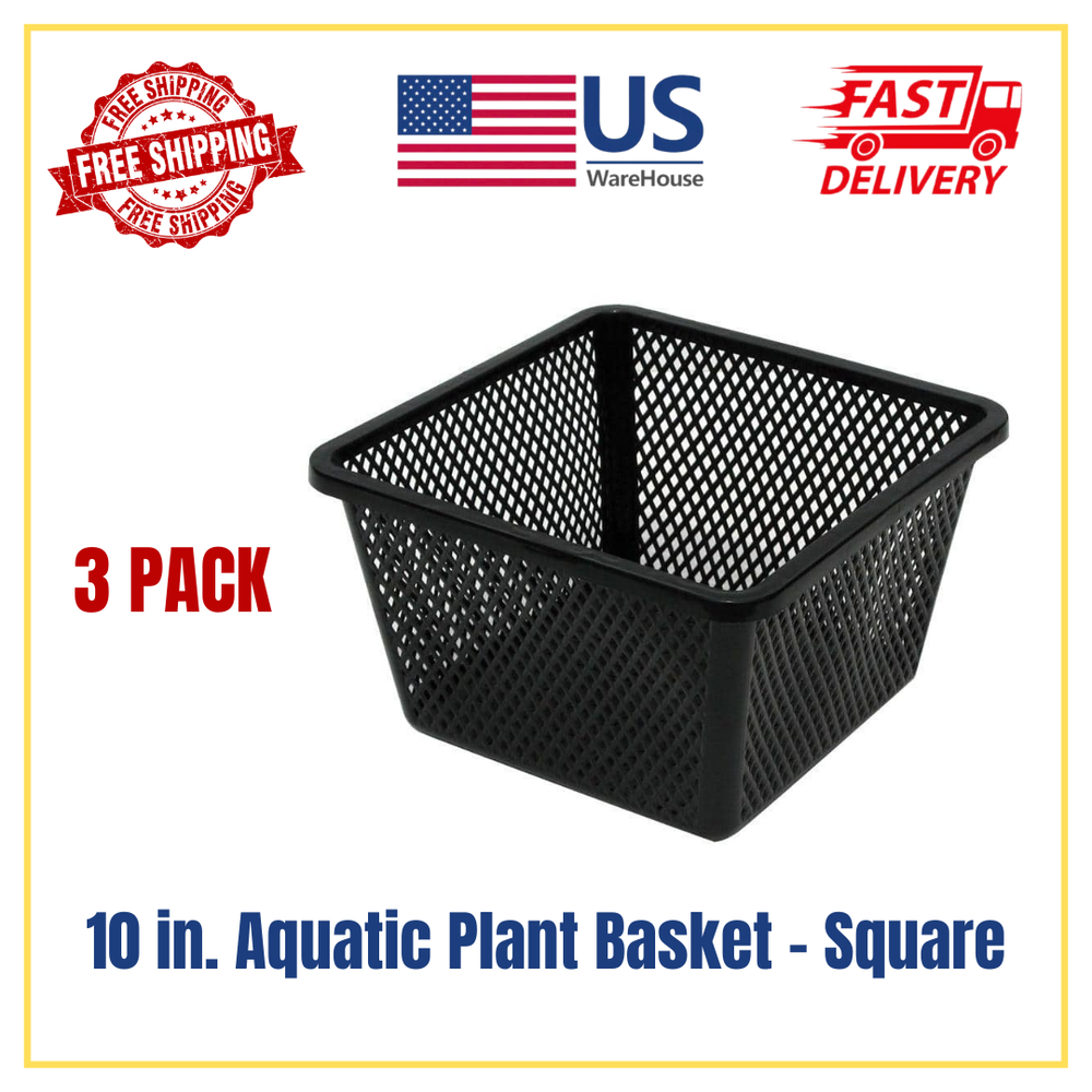 10-Inch Square Aquatic Plant Basket for Ponds & Water Gardens  