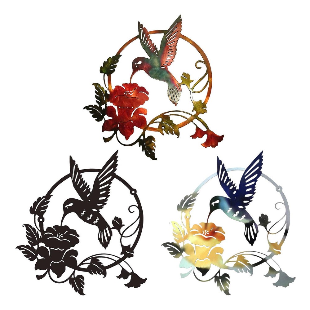 Metal Bird Wall Art Round Bird Wall Decor Silhouette Modern Wall Art Decoration