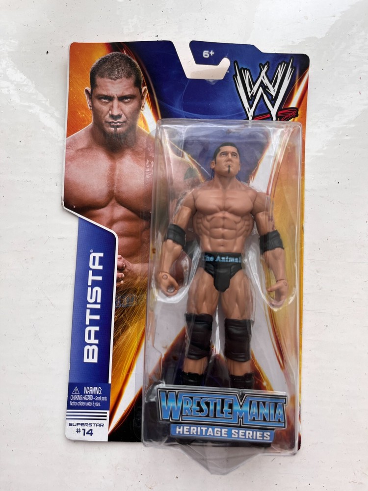 BNIB WWE BATISTA MATTEL WRESTLING ACTION FIGURE BASIC SERIES 37 #14 WRESTLEMANIA