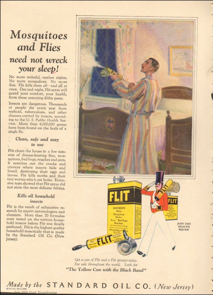 1926 Vintage ad for FLIT Spray retro insecticide  Art RARE     04/12/22